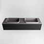 Mondiaz ERIN 150cm badmeubelset onderkast kleur Urban met 1 lade Wastafel RIDGE dubbel 2 kraangaten kleur Dark grey ERIN11548 - Thumbnail 4