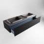 Mondiaz ERIN 150cm badmeubelset onderkast kleur Urban met 1 lade Wastafel RIDGE dubbel 2 kraangaten kleur Dark grey ERIN11548 - Thumbnail 5
