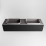 Mondiaz ERIN 150cm badmeubelset onderkast kleur Urban met 1 lade Wastafel RIDGE dubbel zonder kraangaten kleur Dark grey ERIN11544 - Thumbnail 4