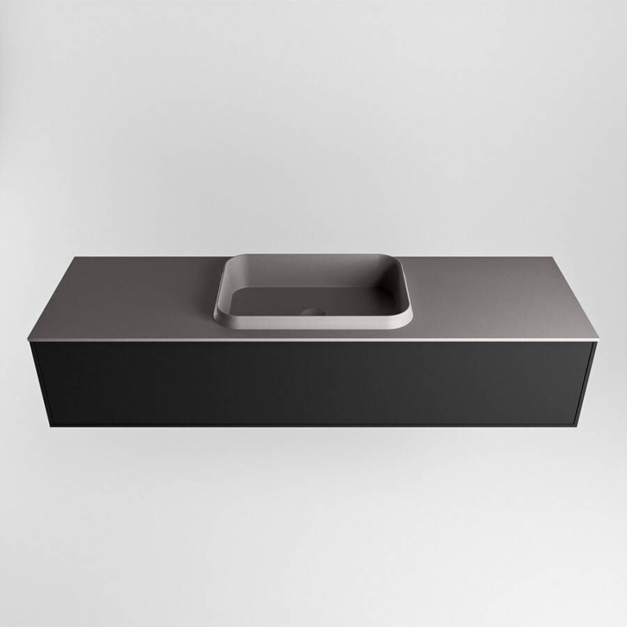 Mondiaz Erin badmeubel 150cm Urban Ridge wastafel Dark Grey Midden met 1 kraangat