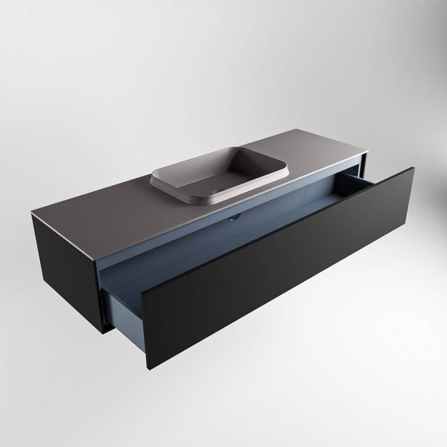 Mondiaz Erin badmeubel 150cm Urban Ridge wastafel Dark Grey Midden zonder kraangat