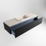 Mondiaz ERIN 150cm badmeubelset onderkast kleur Urban met 1 lade Wastafel RIDGE midden zonder kraangaten kleur Linen ERIN12289 - Thumbnail 5