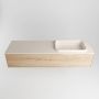 Mondiaz ERIN 150cm badmeubelset onderkast kleur Washed oak met 1 lade Wastafel RIDGE rechts zonder kraangaten kleur Linen ERIN12937 - Thumbnail 4