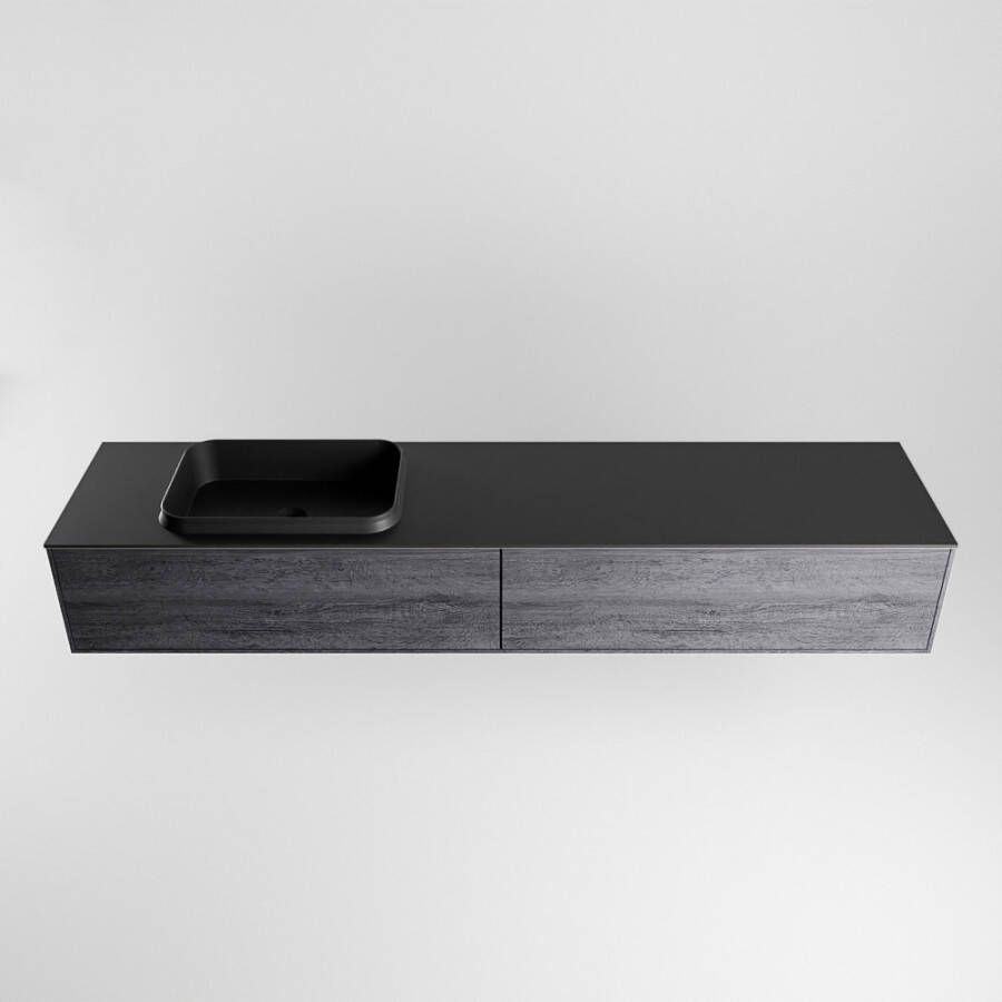 Mondiaz Erin badmeubel 200cm Antracite Ridge wastafel Urban Links zonder kraangat