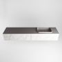 Mondiaz ERIN 200cm badmeubelset onderkast kleur carrara met 2 lades Wastafel RIDGE rechts 1 kraangat kleur Dark grey ERIN12243 - Thumbnail 4