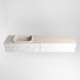 Mondiaz ERIN 200cm badmeubelset onderkast kleur carrara met 2 lades Wastafel RIDGE links 1 kraangat kleur Linen ERIN12990 - Thumbnail 4