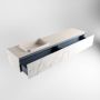 Mondiaz ERIN 200cm badmeubelset onderkast kleur carrara met 2 lades Wastafel RIDGE links 1 kraangat kleur Linen ERIN12990 - Thumbnail 5