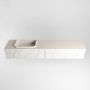 Mondiaz ERIN 200cm badmeubelset onderkast kleur carrara met 2 lades Wastafel RIDGE links zonder kraangaten kleur Linen ERIN12987 - Thumbnail 4