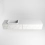 Mondiaz ERIN 200cm badmeubelset onderkast kleur carrara met 2 lades Wastafel RIDGE links 1 kraangat kleur Talc ERIN10746 - Thumbnail 4