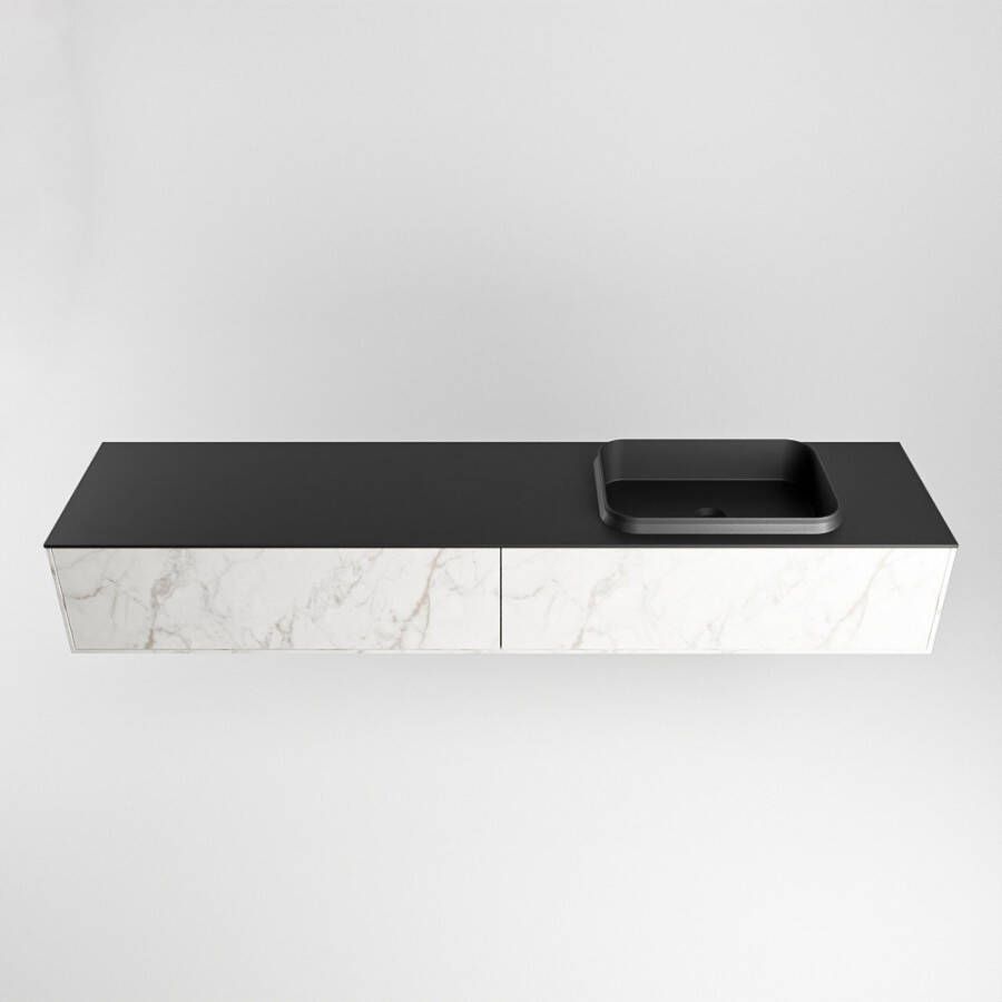 Mondiaz Erin badmeubel 200cm Cararra Ridge wastafel Urban Rechts met 1 kraangat
