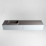Mondiaz ERIN 200cm badmeubelset onderkast kleur Clay met 2 lades Wastafel RIDGE links zonder kraangaten kleur Dark grey ERIN11661 - Thumbnail 4