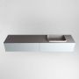 Mondiaz ERIN 200cm badmeubelset onderkast kleur Clay met 2 lades Wastafel RIDGE rechts zonder kraangaten kleur Dark grey ERIN11662 - Thumbnail 4