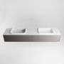 Mondiaz ERIN 200cm badmeubelset onderkast kleur Dark grey met 2 lades Wastafel RIDGE dubbel 2 kraangaten kleur Talc ERIN10272 - Thumbnail 5