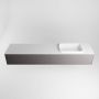 Mondiaz ERIN 200cm badmeubelset onderkast kleur Dark grey met 2 lades Wastafel RIDGE rechts zonder kraangaten kleur Talc ERIN10268 - Thumbnail 5