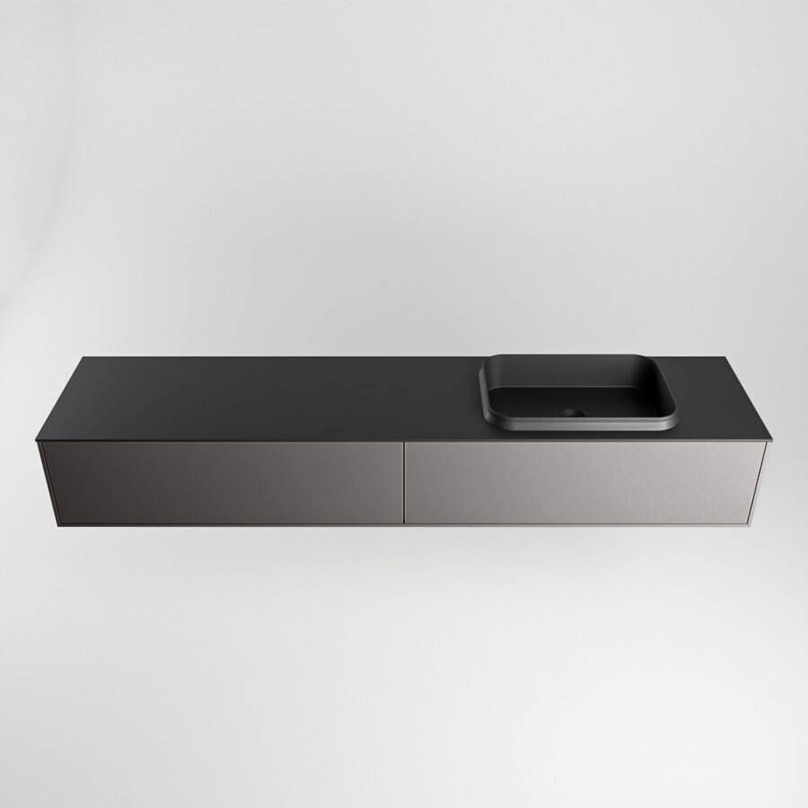 Mondiaz Erin badmeubel 200cm Dark Grey Ridge wastafel Urban Rechts zonder kraangat