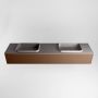 Mondiaz ERIN 200cm badmeubelset onderkast kleur Rust met 2 lades Wastafel RIDGE dubbel 2 kraangaten kleur Dark grey ERIN11836 - Thumbnail 5