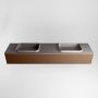 Mondiaz ERIN 200cm badmeubelset onderkast kleur Rust met 2 lades Wastafel RIDGE dubbel zonder kraangaten kleur Dark grey ERIN11833 - Thumbnail 4