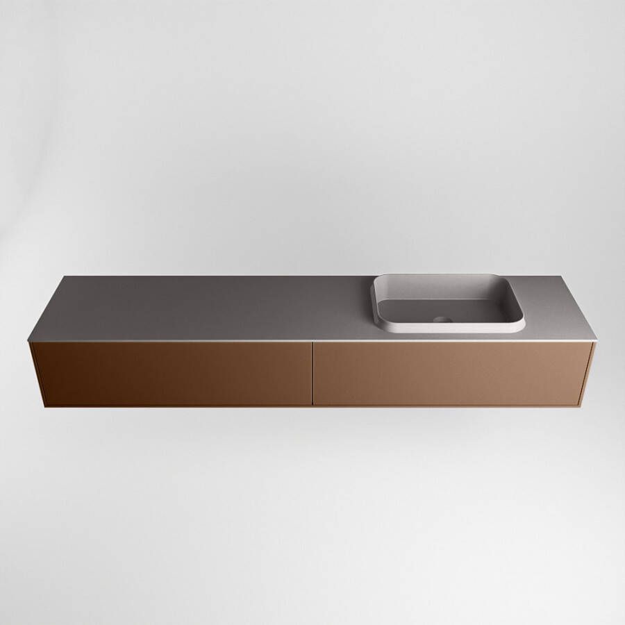 Mondiaz Erin badmeubel 200cm Rust Ridge wastafel Dark Grey Rechts zonder kraangat