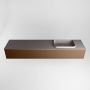 Mondiaz ERIN 200cm badmeubelset onderkast kleur Rust met 2 lades Wastafel RIDGE rechts zonder kraangaten kleur Dark grey ERIN11832 - Thumbnail 4