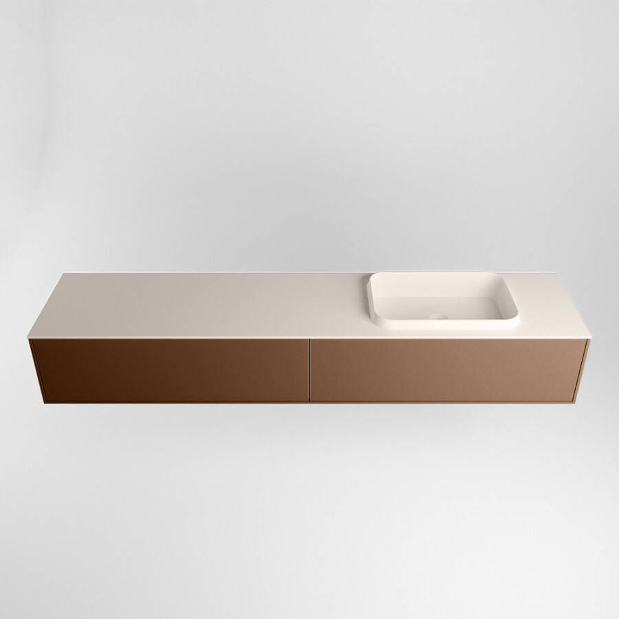 Mondiaz Erin badmeubel 200cm Rust Ridge wastafel Linen Rechts met 1 kraangat