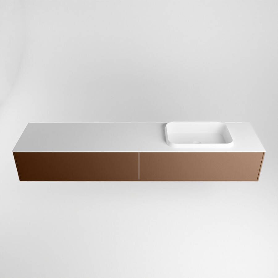 Mondiaz Erin badmeubel 200cm Rust Ridge wastafel Talc Rechts zonder kraangat