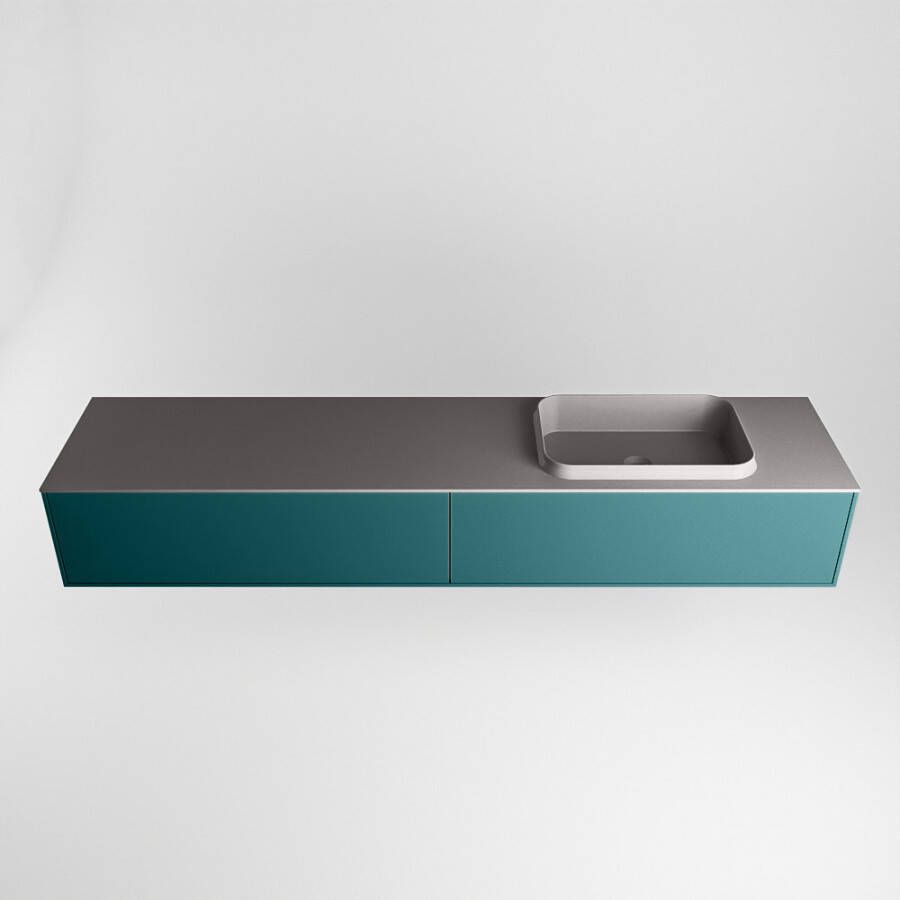 Mondiaz Erin badmeubel 200cm Smag Ridge wastafel Dark Grey Rechts zonder kraangat