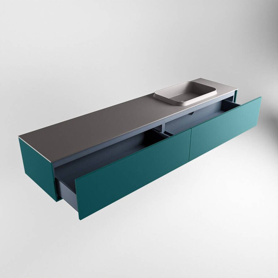 Mondiaz Erin badmeubel 200cm Smag Ridge wastafel Dark Grey Rechts zonder kraangat