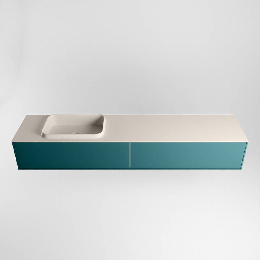Mondiaz Erin badmeubel 200cm Smag Ridge wastafel Linen Links met 1 kraangat