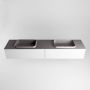 Mondiaz ERIN 200cm badmeubelset onderkast kleur Talc met 2 lades Wastafel RIDGE dubbel zonder kraangaten kleur Dark grey ERIN11527 - Thumbnail 4