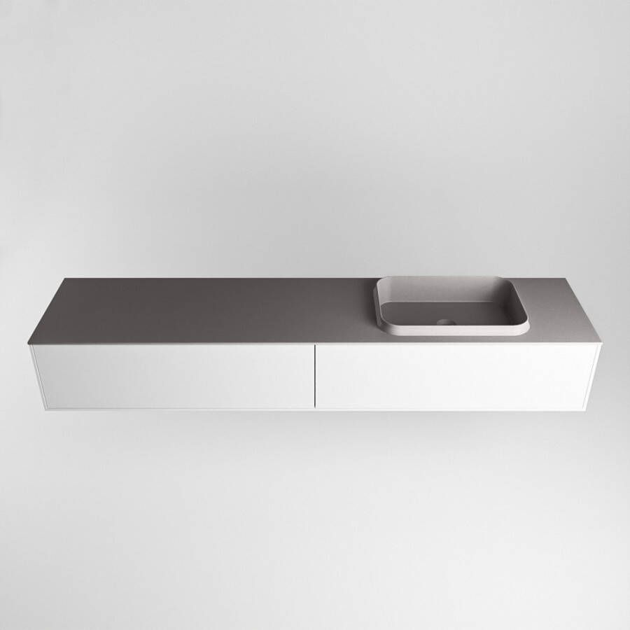 Mondiaz Erin badmeubel 200cm Talc Ridge wastafel Dark Grey Rechts zonder kraangat