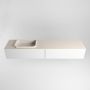 Mondiaz ERIN 200cm badmeubelset onderkast kleur Talc met 2 lades Wastafel RIDGE links 1 kraangat kleur Linen ERIN12276 - Thumbnail 4