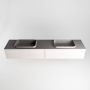 Mondiaz ERIN 200cm badmeubelset onderkast kleur Underlayment met 2 lades Wastafel RIDGE dubbel zonder kraangaten kleur Dark grey ERIN12173 - Thumbnail 4