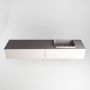 Mondiaz ERIN 200cm badmeubelset onderkast kleur Underlayment met 2 lades Wastafel RIDGE rechts 1 kraangat kleur Dark grey ERIN12175 - Thumbnail 4