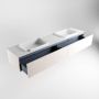 Mondiaz ERIN 200cm badmeubelset onderkast kleur Underlayment met 2 lades Wastafel RIDGE dubbel zonder kraangaten kleur Talc ERIN10677 - Thumbnail 5