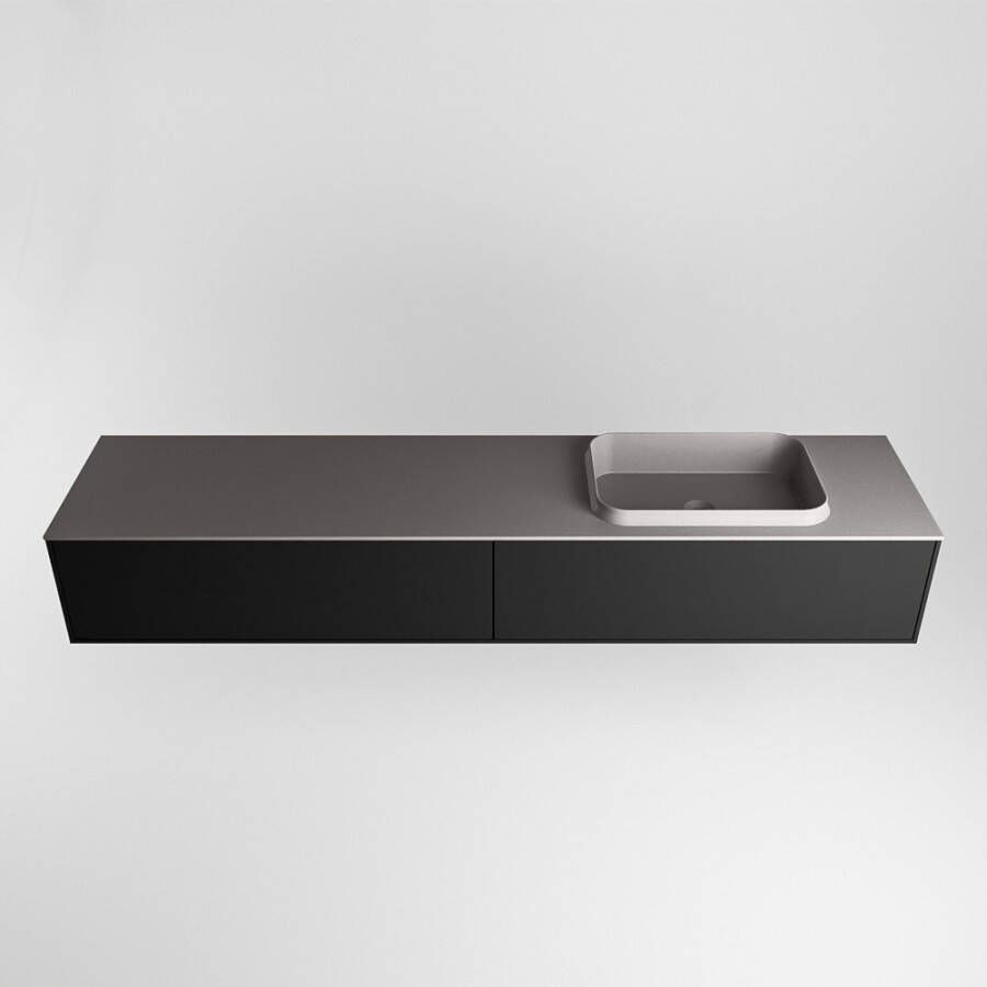 Mondiaz Erin badmeubel 200cm Urban Ridge wastafel Dark Grey Rechts zonder kraangat