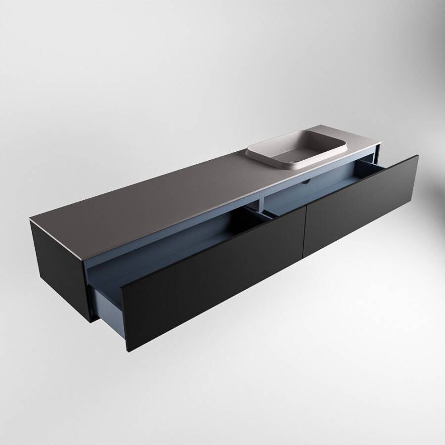 Mondiaz Erin badmeubel 200cm Urban Ridge wastafel Dark Grey Rechts zonder kraangat