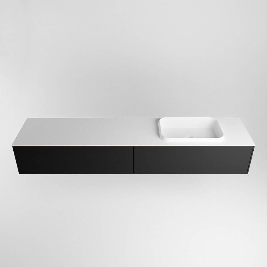Mondiaz Erin badmeubel 200cm Urban Ridge wastafel Talc Rechts met 1 kraangat