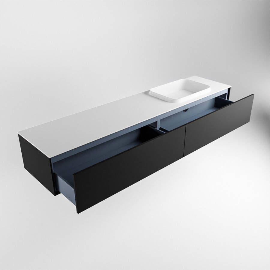 Mondiaz Erin badmeubel 200cm Urban Ridge wastafel Talc Rechts zonder kraangat