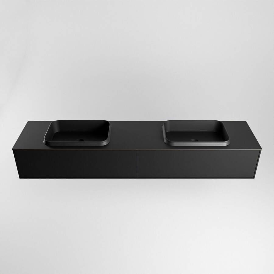 Mondiaz Erin badmeubel 200cm Urban Ridge wastafel Urban Dubbel met 2 kraangaten