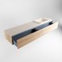 Mondiaz ERIN 200cm badmeubelset onderkast kleur Washed oak met 2 lades Wastafel RIDGE rechts 1 kraangat kleur Linen ERIN12957 - Thumbnail 5