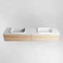 Mondiaz ERIN 200cm badmeubelset onderkast kleur Washed oak met 2 lades Wastafel RIDGE dubbel zonder kraangaten kleur Talc ERIN10711 - Thumbnail 4
