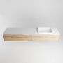 Mondiaz ERIN 200cm badmeubelset onderkast kleur Washed oak met 2 lades Wastafel RIDGE rechts zonder kraangaten kleur Talc ERIN10710 - Thumbnail 4