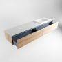 Mondiaz ERIN 200cm badmeubelset onderkast kleur Washed oak met 2 lades Wastafel RIDGE rechts zonder kraangaten kleur Talc ERIN10710 - Thumbnail 5