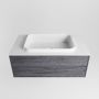 Mondiaz ERIN 80cm badmeubelset onderkast kleur Antracite met 1 lade Wastafel RIDGE midden zonder kraangaten kleur Talc ERIN10511 - Thumbnail 4