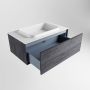 Mondiaz ERIN 80cm badmeubelset onderkast kleur Antracite met 1 lade Wastafel RIDGE midden zonder kraangaten kleur Talc ERIN10511 - Thumbnail 5