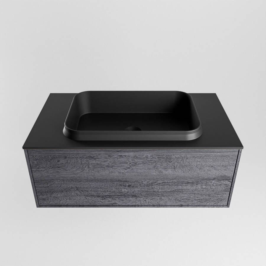 Mondiaz Erin badmeubel 80cm Antracite Ridge wastafel Urban Midden zonder kraangat