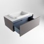 Mondiaz ERIN 80cm badmeubelset onderkast kleur Dark grey met 1 lade Wastafel RIDGE midden zonder kraangaten kleur Talc ERIN10239 - Thumbnail 5