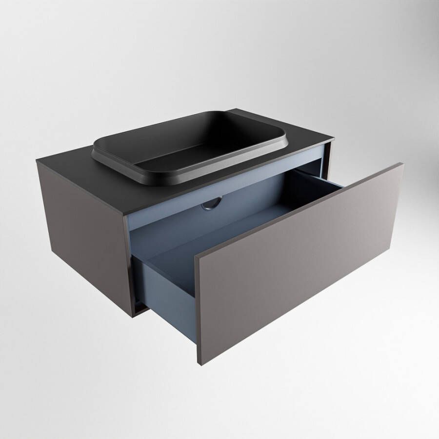 Mondiaz Erin badmeubel 80cm Dark Grey Ridge wastafel Urban Midden zonder kraangat