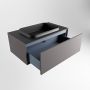 Mondiaz ERIN 80cm badmeubelset onderkast kleur Dark grey met 1 lade Wastafel RIDGE midden zonder kraangaten kleur Urban ERIN10987 - Thumbnail 5