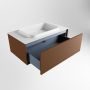 Mondiaz ERIN 80cm badmeubelset onderkast kleur Rust met 1 lade Wastafel RIDGE midden zonder kraangaten kleur Talc ERIN10307 - Thumbnail 5